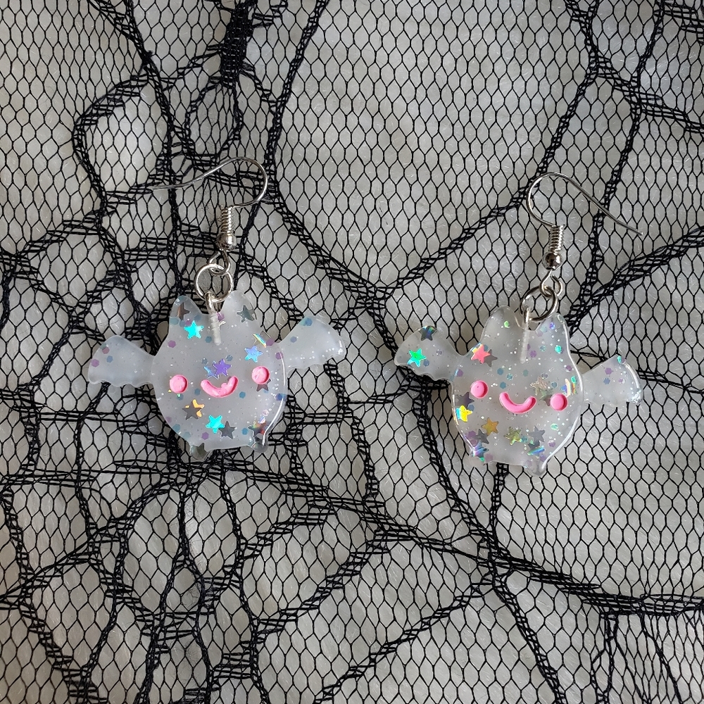 Cute White Bat Earrings